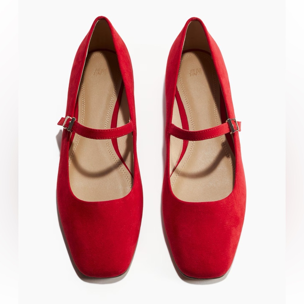 H&M Vibrant Red Mary Jane Flats